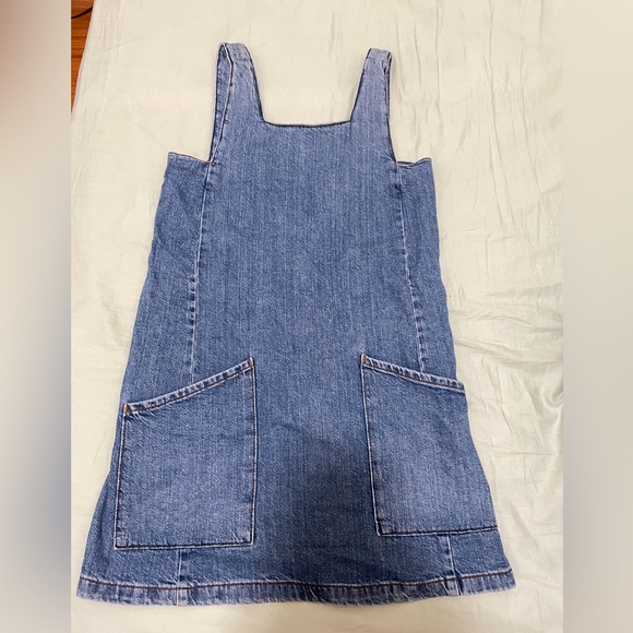 Topshop Moto denim pinafore dress petite size 2 - Picture 8 of 9